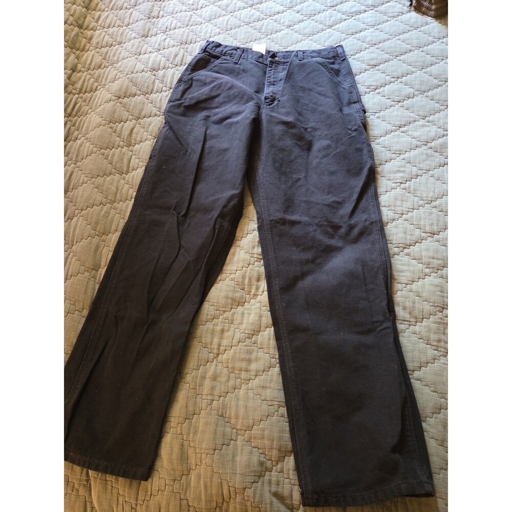 Carhartt Original Loose Fit Duck Dungaree work pants Black 36x34 811BLK